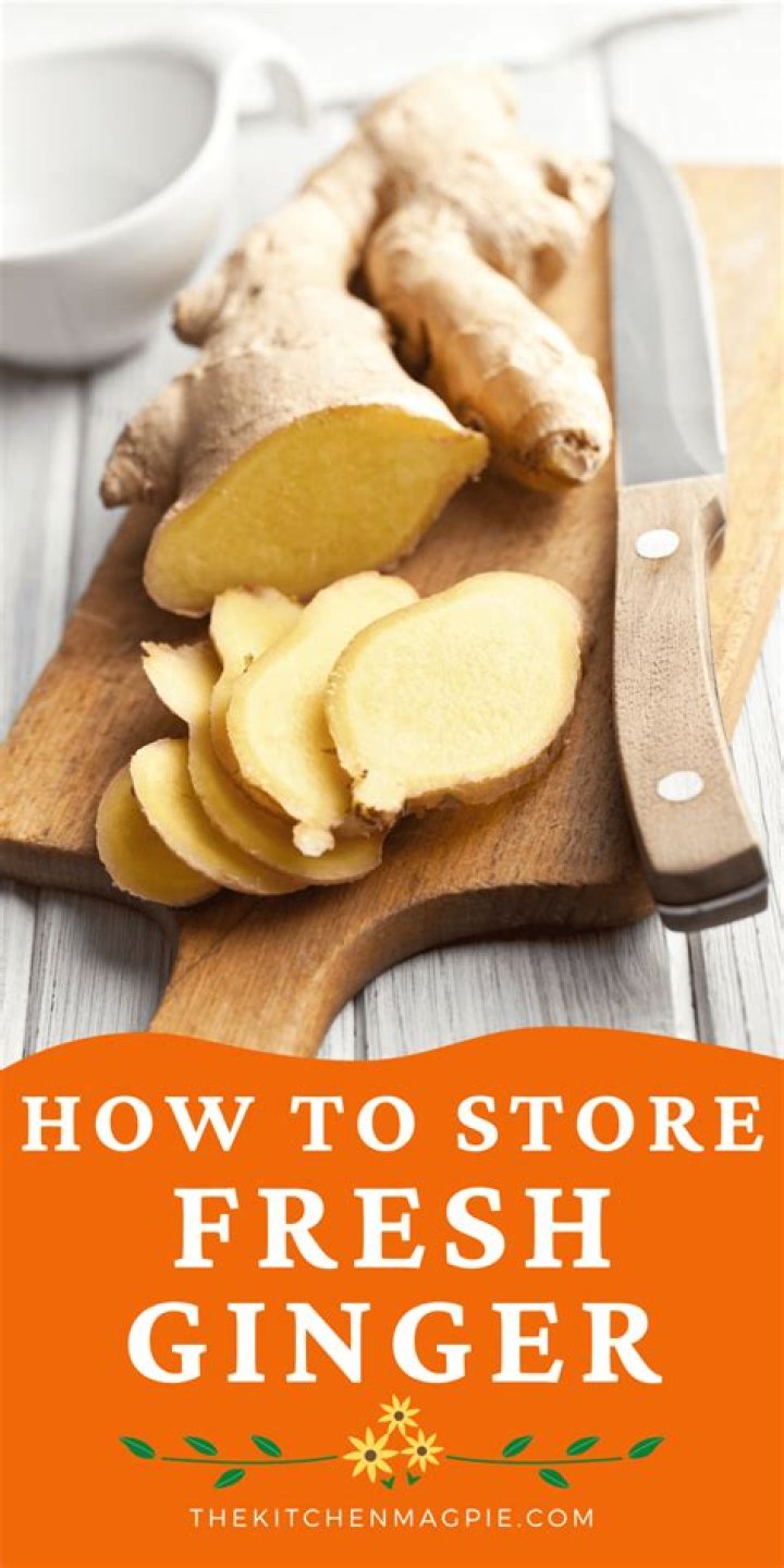 How do you store ginger root after cutting?